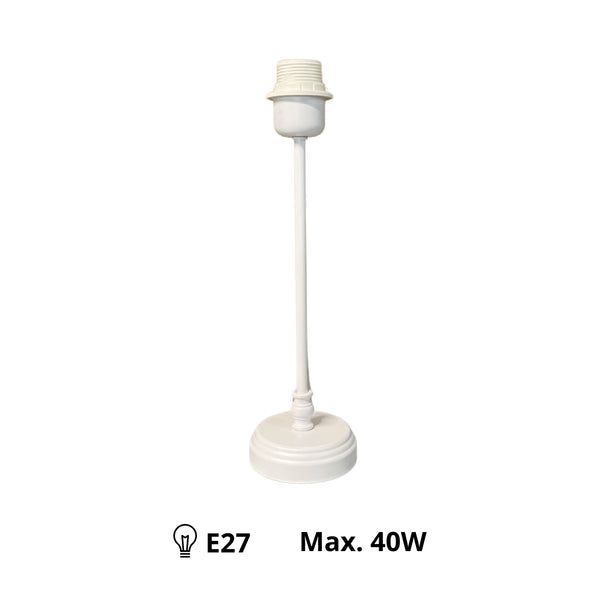 Various Metal Lamp Base in White – Elegant Base for Your Table Lamp (33 cm)