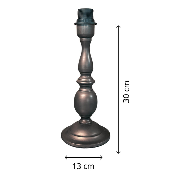Various Metall-Lampenfuß in Schwarz/Braun – Stilvolle Basis für Ihre Tischlampe (22 cm / 30 cm)