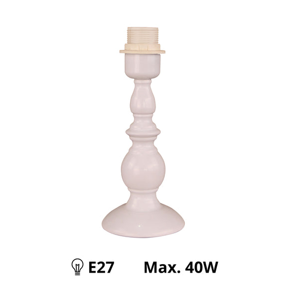 Verschillende metalen lampenvoeten in wit – stijlvolle voet voor uw tafellamp (25 cm / E27)