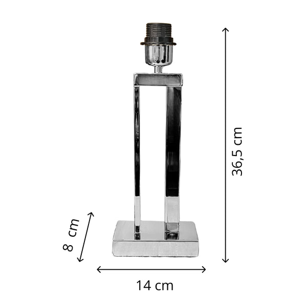 Diverse metalen lampvoet in nikkel – Elegant design (hoogte 36,5 cm, E27)