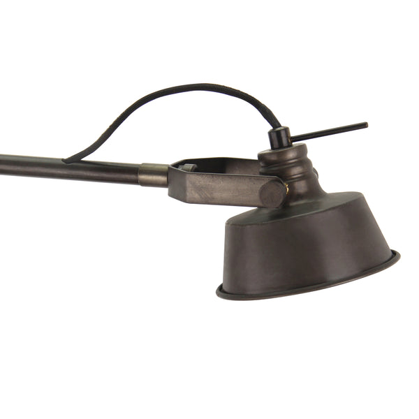 Various Max Tischlampe – Industrial Design – Schwarzes Metall & Holz – GU10 – 40 cm hoch