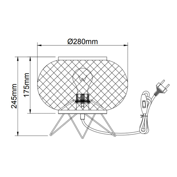 Various Tischlampe Weaving – Metall/Bambus – Ø28 cm – 1 Flammig, E27 Fassung