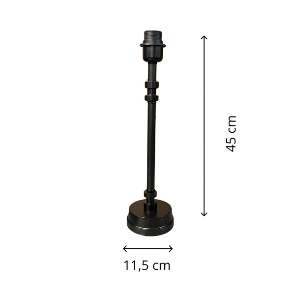 Diverse metalen lampvoeten in zwart – elegantie in twee formaten: 38,5 cm & 45 cm