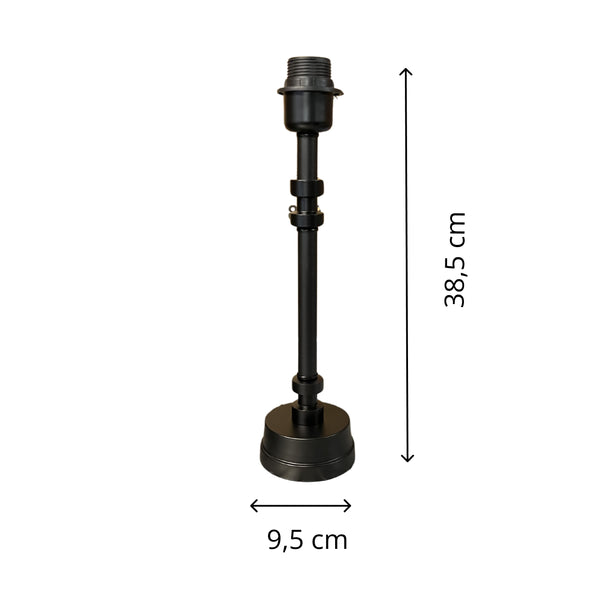 Diverse metalen lampvoeten in zwart – elegantie in twee formaten: 38,5 cm & 45 cm