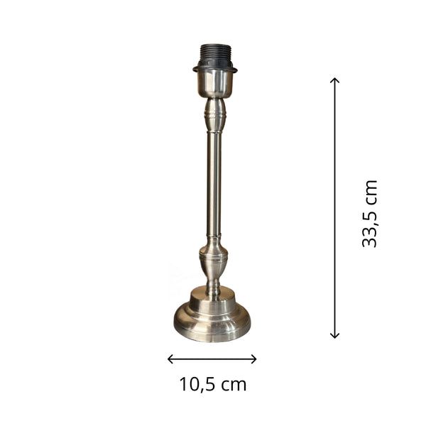 Various Metall Lampenfuß in Nickel Matt – Große 33 cm und E27-Fassung