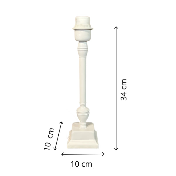 Various metal lamp base with square base – white (height 35 cm)