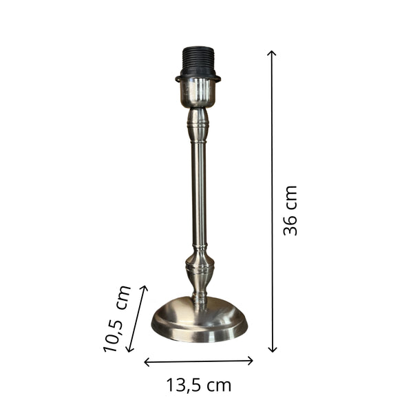 Various Lampenfuß Metall Nickel Matt - 36 cm mit E27-Fassung – Modern und dezent