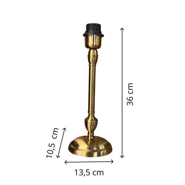Various Lampenfuß Metall Messing Matt - 36 cm mit E27-Fassung – Warm und stilvoll