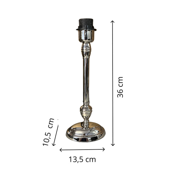 Various Lamp Base Metal Nickel Glossy - 33 cm with E27 Socket – Timeless and Elegant