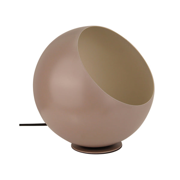 Detailaufnahme der taupefarbenen Sfera Tischleuchte. Sie bringt modernes Flair und Gemütlichkeit in jeden Raum.