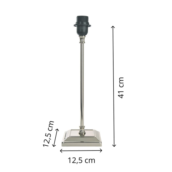 Various Metal Lamp Base Nickel - 38 cm with E27 Socket – Timeless Shine and Clear Lines