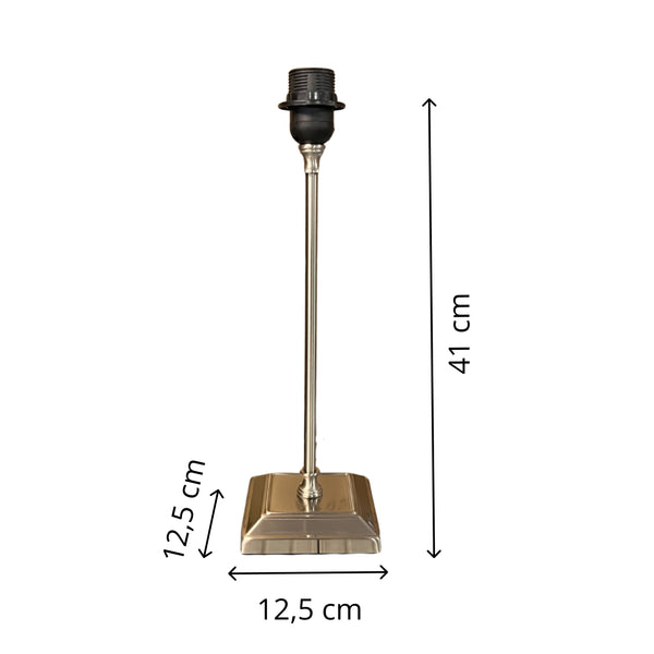 Various Lampenfuß Metall Nickel matt - 41 cm mit E27-Fassung – Modern, dezent und hochwertig
