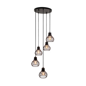 Various Cipolle 5-flammige Hängelampe Ø16 cm – Schwarz Metall
