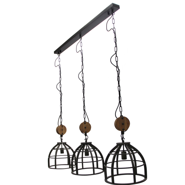 3-flammige Industrie-Hängelampe Ø34 cm für Esszimmer oder Wohnzimmer