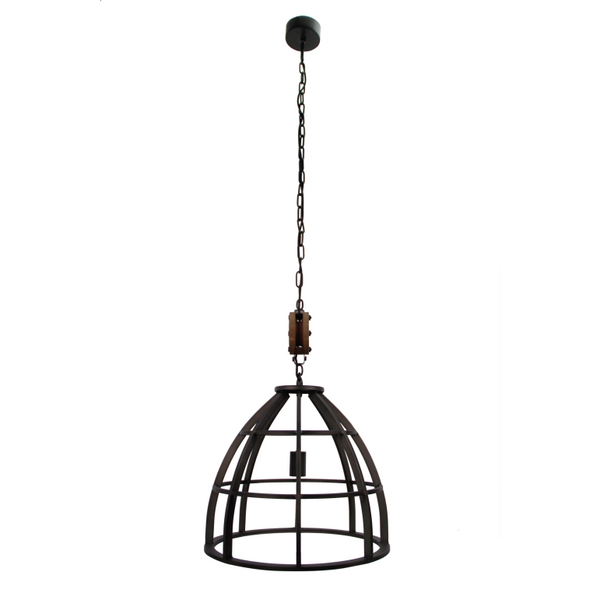 Various Frame Pendelleuchte – 1-flammig – Ø47 cm – E27 – Schwarz mit Holz