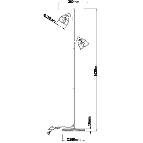 Zeitlose Frame Stehlampe, 153 cm, 2-flammig, schwarz. Das elegante Gestell und die E14-Fassung machen sie zu einem stilvollen Lichtspender.