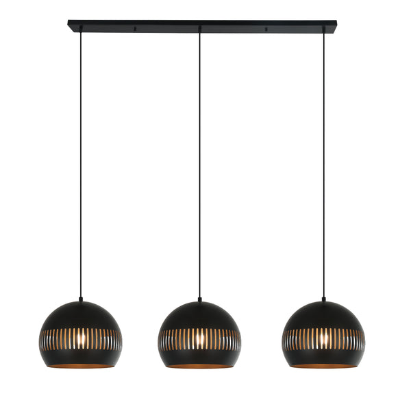 Various Globe Pendelleuchte – 3-flammig – Schwarz – 140 cm – E27