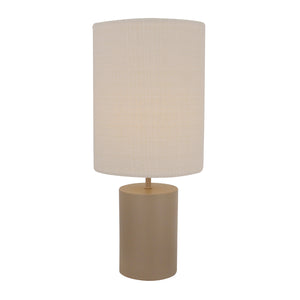 Kompakte Tischlampe Lagos. E27-Fassung, Ø18 cm, 43 cm hoch, Schwarz oder Taupe – für stilvolle Beleuchtung überall im Haus.
