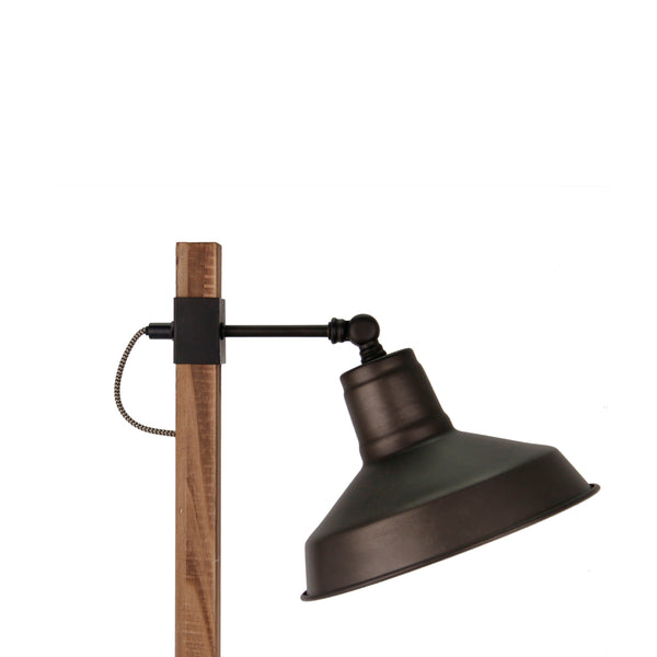 Mattschwarze Lampe auf stabilem Metallfuß – Nachttisch oder Schreibtisch