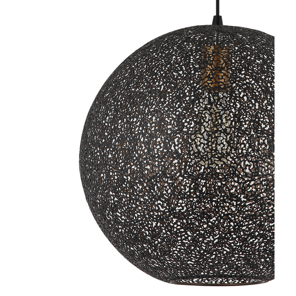 Various Oro Pendelleuchte in Schwarz mit strukturiertem Glas – Ø40 cm
