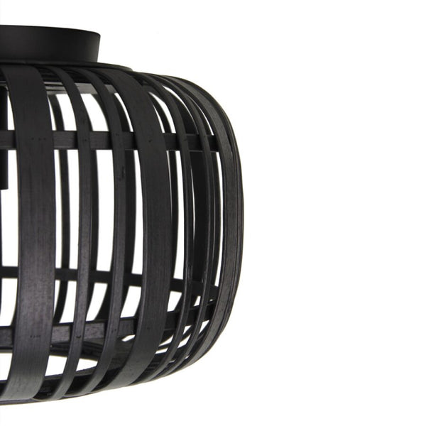 Various Rattan Deckenleuchte – Ø33 oder 40 cm – 1 flammig - Schwarz – Natürliches Material – E27