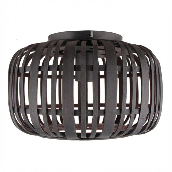 Various Rattan Deckenleuchte – Ø33 oder Ø40 cm – 1 flammig - Schwarz – Natürliches Material – E27