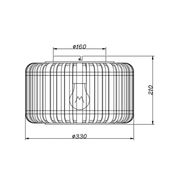 Various Rattan Deckenleuchte – Ø33 oder 40 cm – 1 flammig - Braun – Natürliches Material – E27