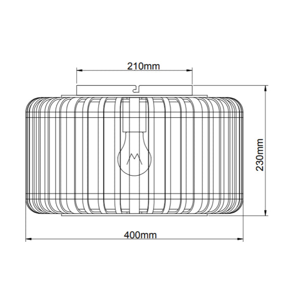 Various Rattan Deckenleuchte – Ø33 oder 40 cm – 1 flammig - Braun – Natürliches Material – E27