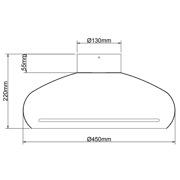 Various Streifen Deckenlampe Schwarz Ø45 cm über Esstisch im modernen Raum