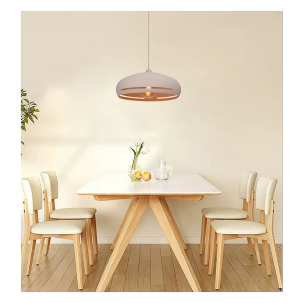 Various Streifen Hängeleuchte Ø45 cm Creme – Modernes Design, sanfte Farbe, dekoratives Lichtspiel