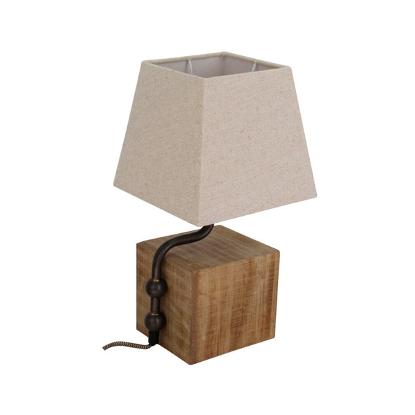 Various Vintage Tischlampe – Ø12 cm – 1-flammig – Holz mit Aufbewahrung – E27