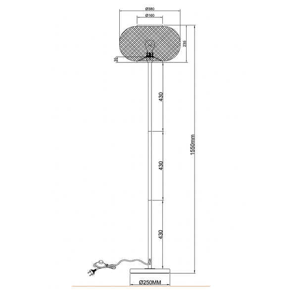 Elegante Stehlampe 140 cm hoch mit E27-Fassung – Various Weaving