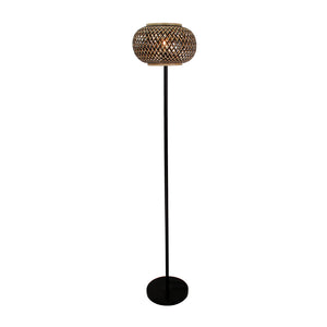 Various Weaving Stehlampe Ø38 cm mit Bambus Lampenschirm in Natur und Schwarz