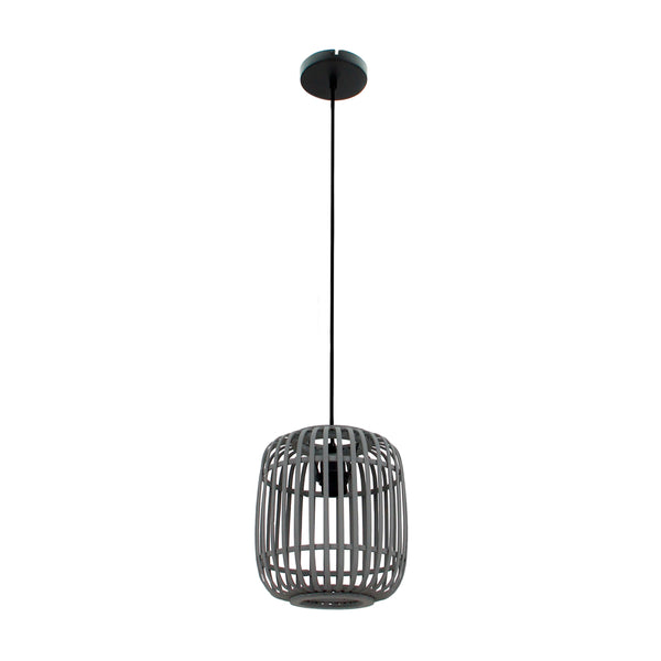 Minimalistische graue Bambus Hängelampe – Wohnzimmer- oder Küchenbeleuchtung