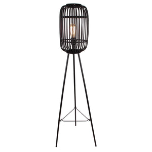 Various Woven Stehleuchte 1-flammig Schwarz 130 cm Rattan