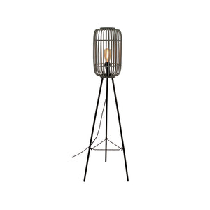 Various Woven Stehleuchte Grau 130 cm mit Rattan-Schirm