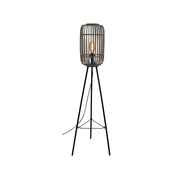 Various Woven Stehleuchte Grau 130 cm mit Rattan-Schirm
