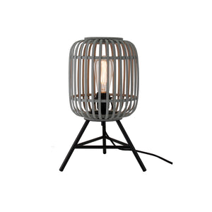 Various Woven Tischlampe Grau – kompakte Rattan-Lampe für Wohnzimmer