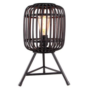 Various Woven Tischlampe Schwarz auf Nachttisch – Ø22 cm