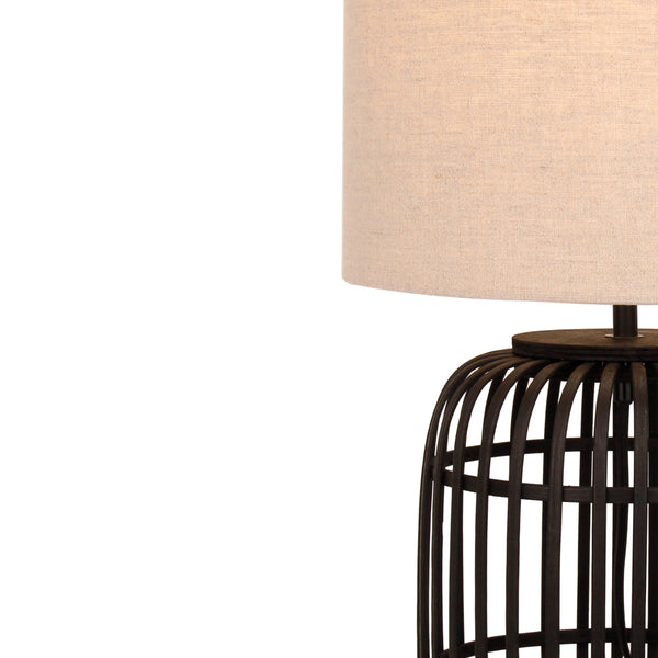 Kompakte Boho-Tischlampe Schwarz für Sideboards oder Nachttische