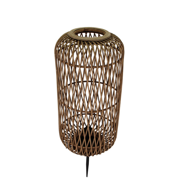 1-flammige Various Cross Stehlampe aus Bambus, Ø35 cm, schafft gemütliche Wohnatmosphäre.