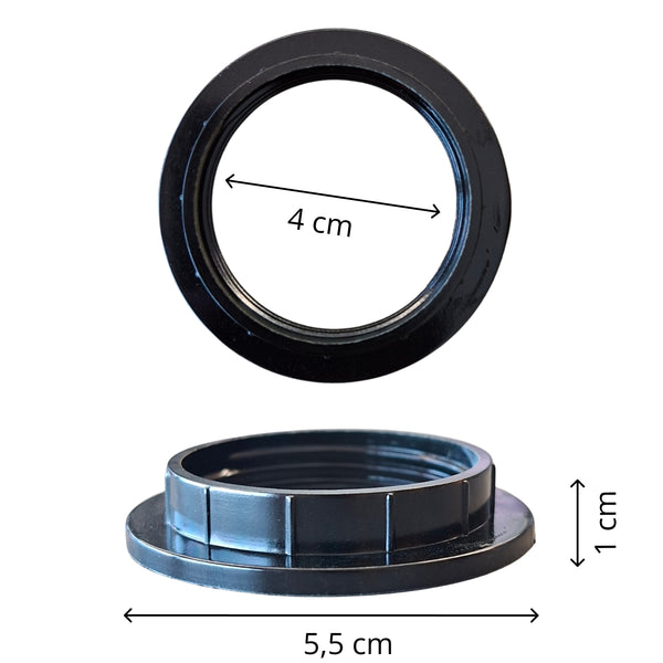 Screw Ring for E27 Lamp Holder (2 pieces) | White or Black | Various