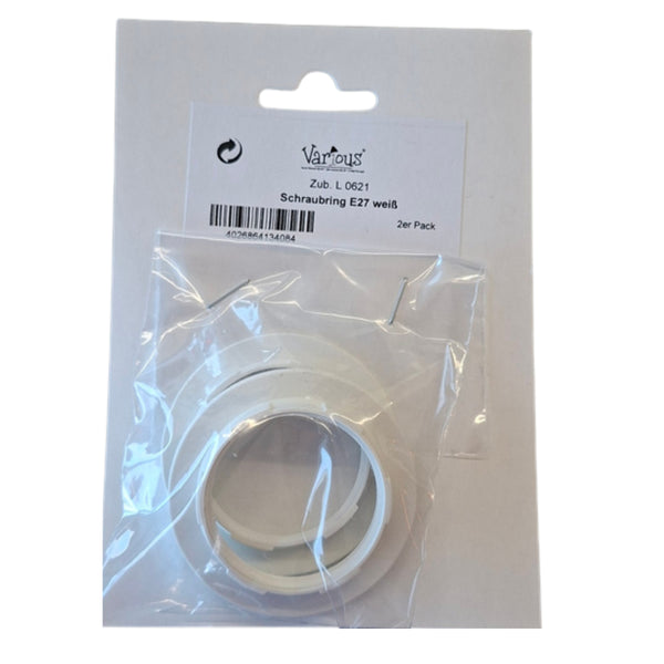 Screw Ring for E27 Lamp Holder (2 pieces) | White or Black | Various