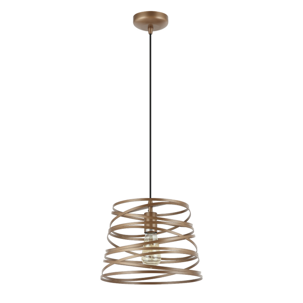 Detailaufnahme der goldenen Pendelleuchte Asti mit modernem Design. Sie verleiht jedem Raum einen Hauch von Eleganz.