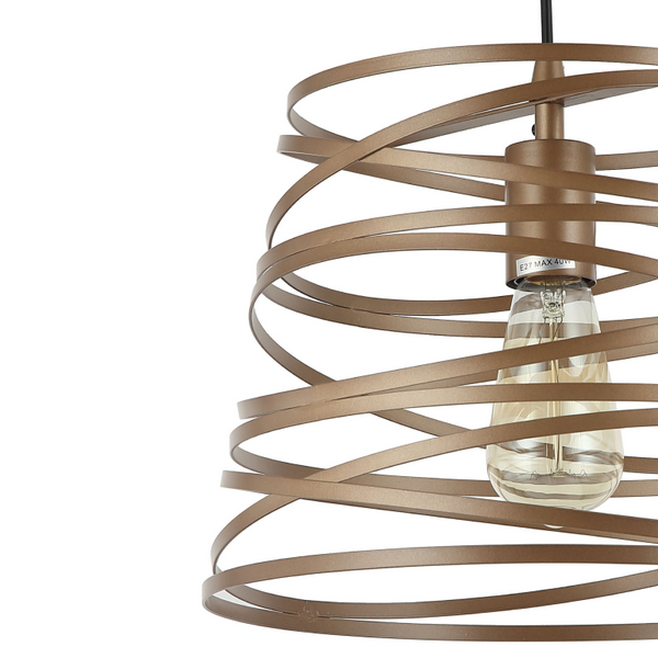 Detailaufnahme der goldenen Pendelleuchte Asti mit modernem Design. Ideal für stilvolle Akzente in Ihrem Wohnraum.