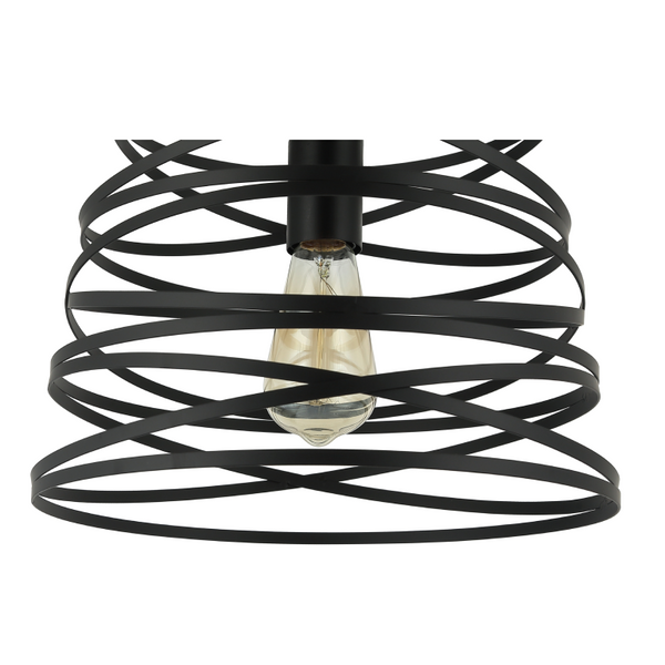 Detailaufnahme der schwarzen Pendelleuchte Asti mit modernem Design. Ideal für eine stilvolle Atmosphäre über Esstischen.