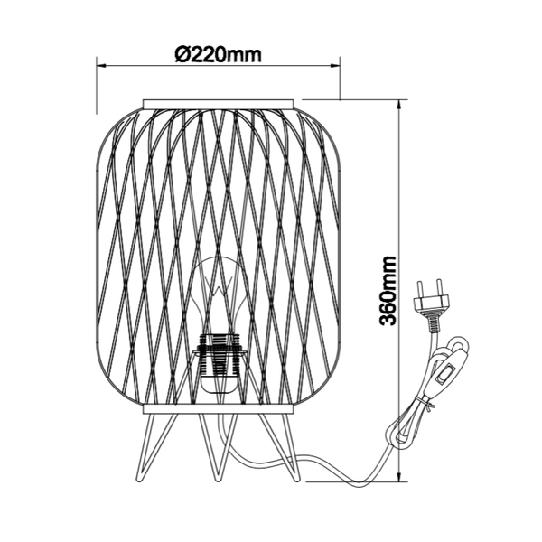 Various Cross Natur Tischlampe – 1-flammig – Ø22 oder Ø32 cm