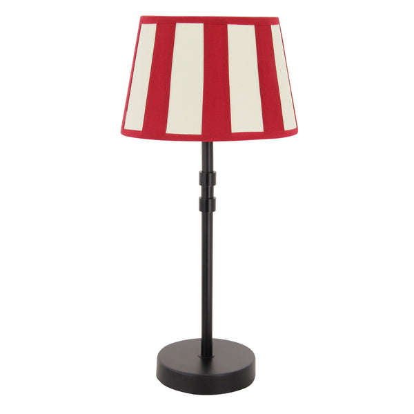 Der moderne ovalen Lampenschirm in Rot und Creme bringt lebendige Farben in jeden Raum. Perfekt für stimmungsvolle Akzente.