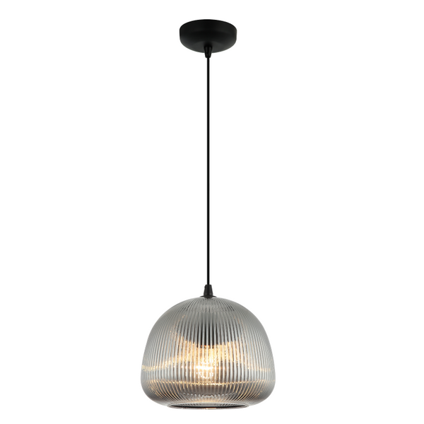 Die schwarze Pendelleuchte Bra mit 25 cm Durchmesser wirkt modern und elegant. Ideal für gemütliche Abendstunden.