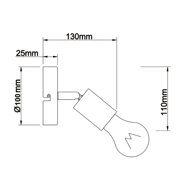 Detailansicht der schwarzen Wandleuchte Chericoni Basic.